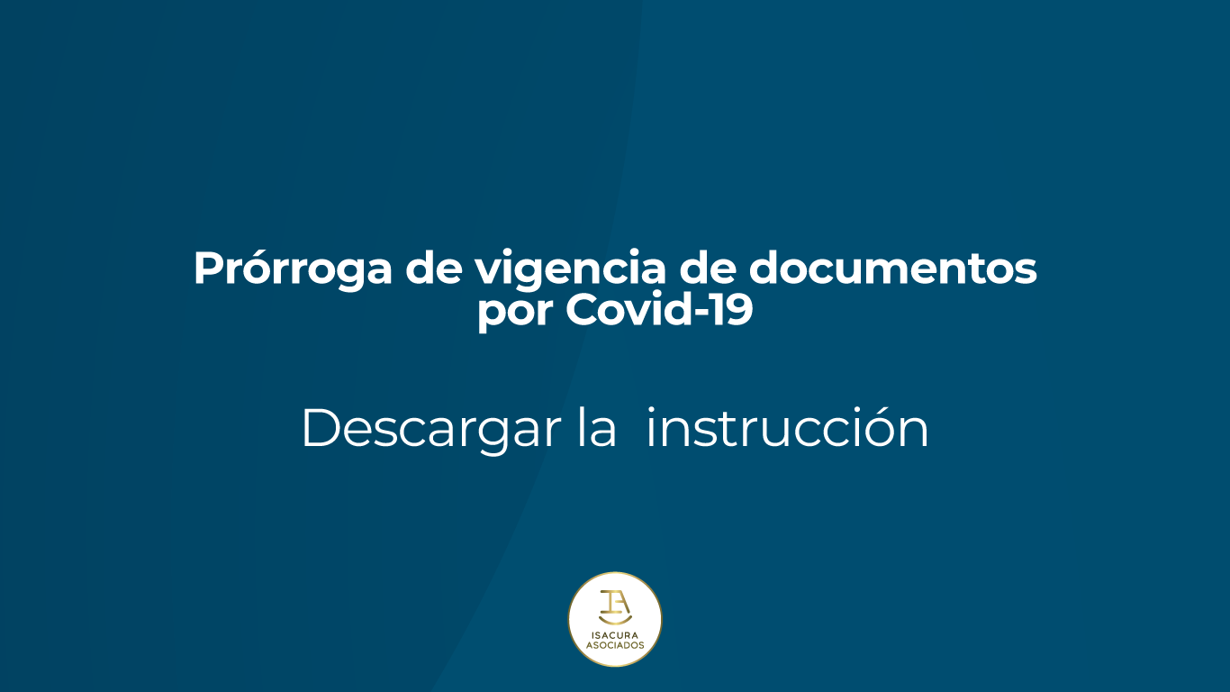 Prórroga de vigencia de documentos por Covid-19
